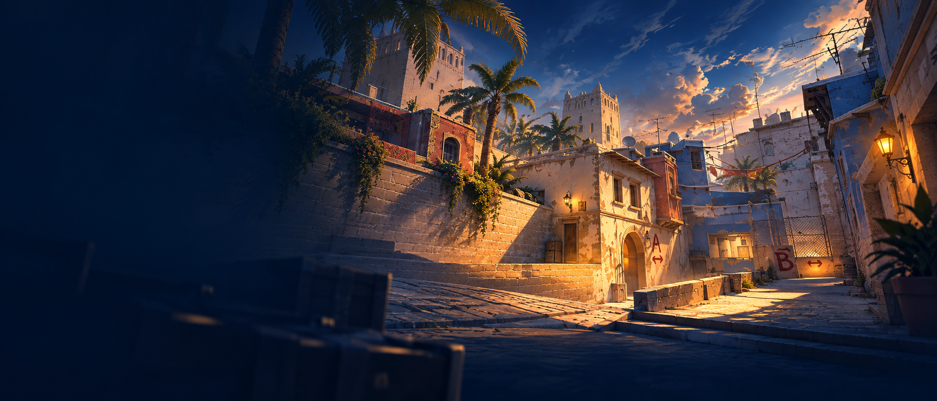 Stylized Counter-Strike tournament scene